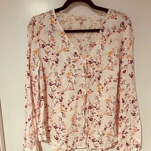 Como Vintage Pink Tie Front Blouse